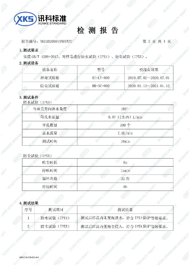 祝賀我司順利通過IP54防塵防水測試